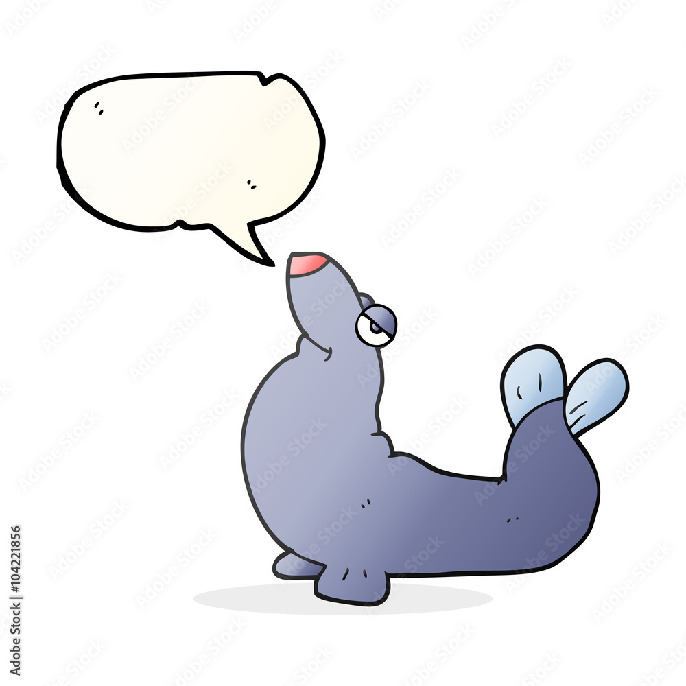 speech bubble cartoon proud seal speech bubble cartoon proud seal