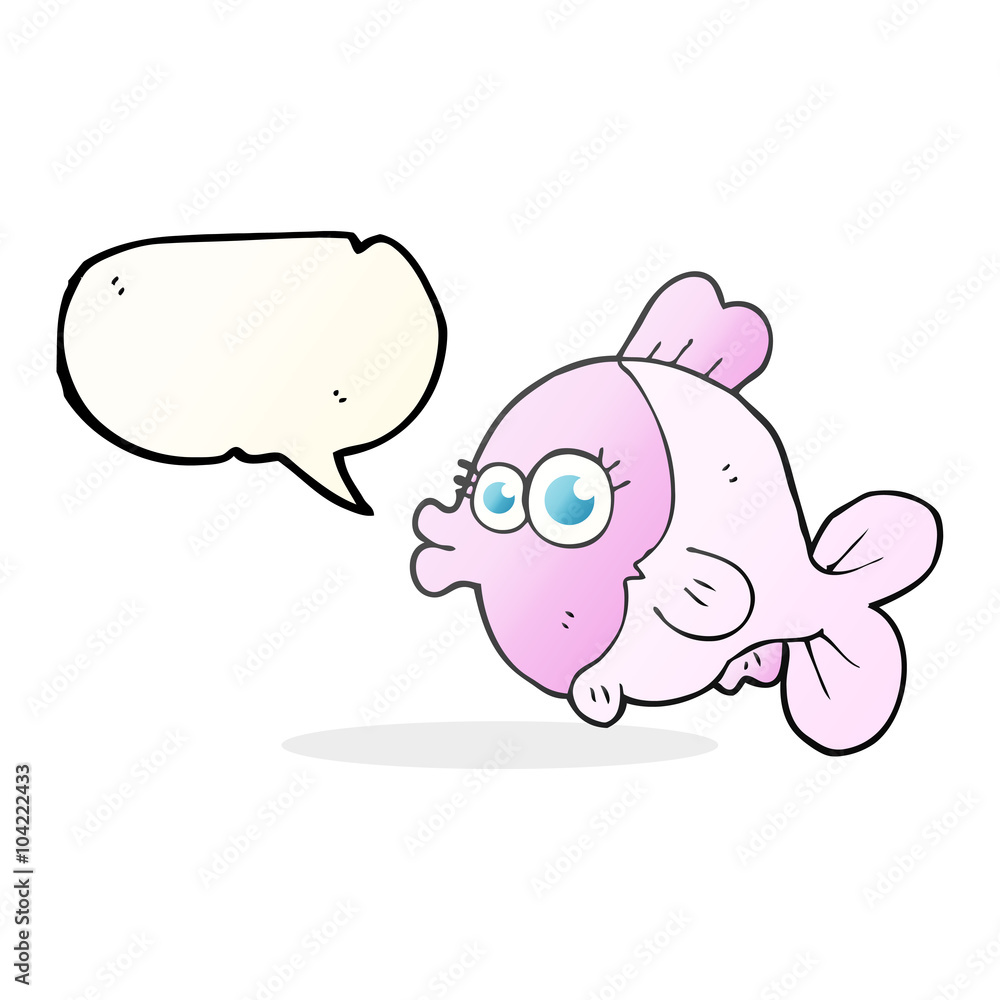 funny speech bubble cartoon fish with big pretty eyes funny speech bubble cartoon fish with big pretty eyes