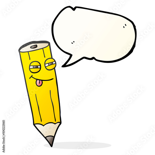 sly speech bubble cartoon pencil