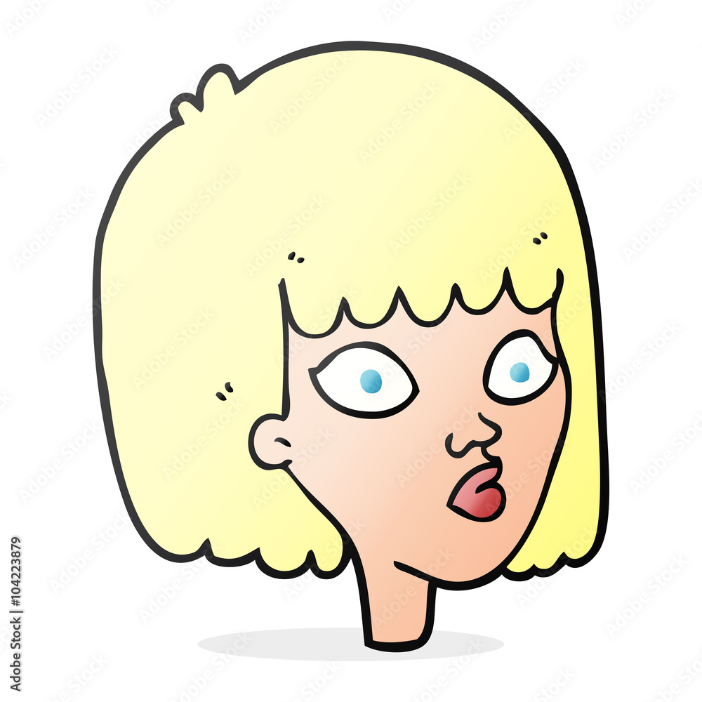 cartoon female face