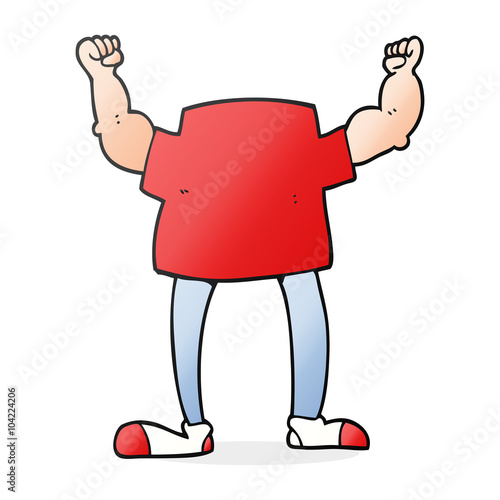 cartoon headless man