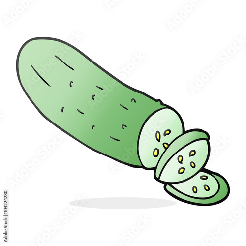cartoon sliced cucumber