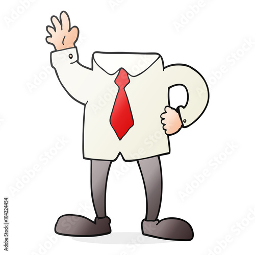 cartoon headless businessman