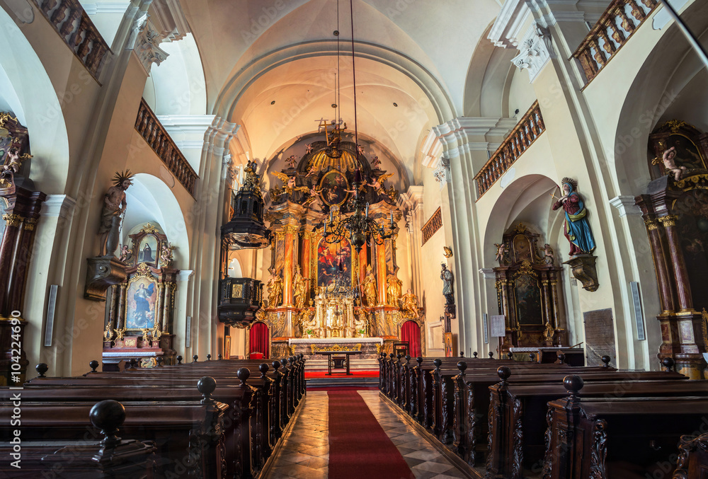 Interior of Holy Trinity Church in Graz, Austria