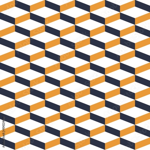 Yellow Geometric Illusion Seamless Pattern