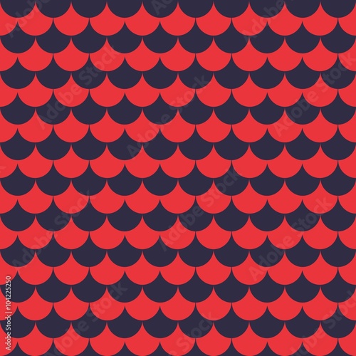 Red Fish Scales Seamless Pattern