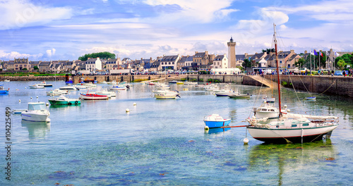Fisherman's boats in the harbour of Roscoff, Brittany, France photo