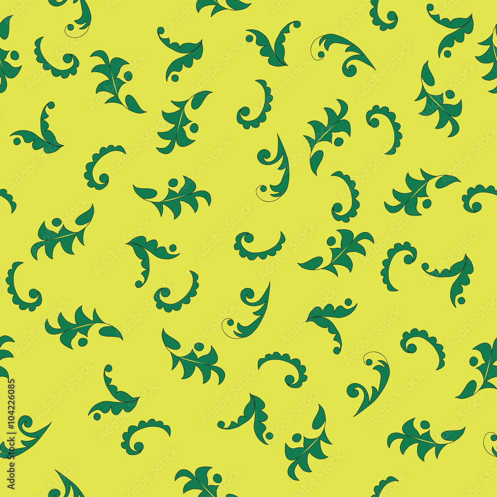 Seamless leafy pattern background.