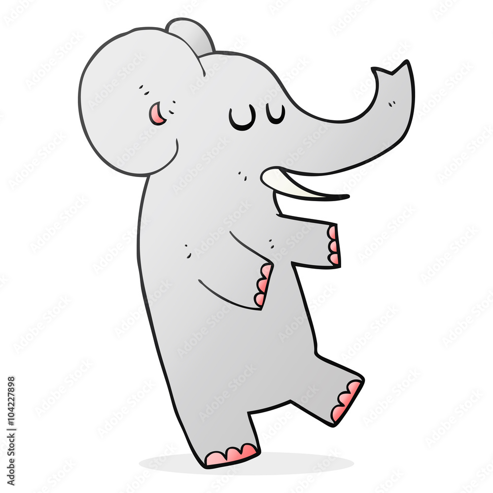 Obraz premium cartoon dancing elephant