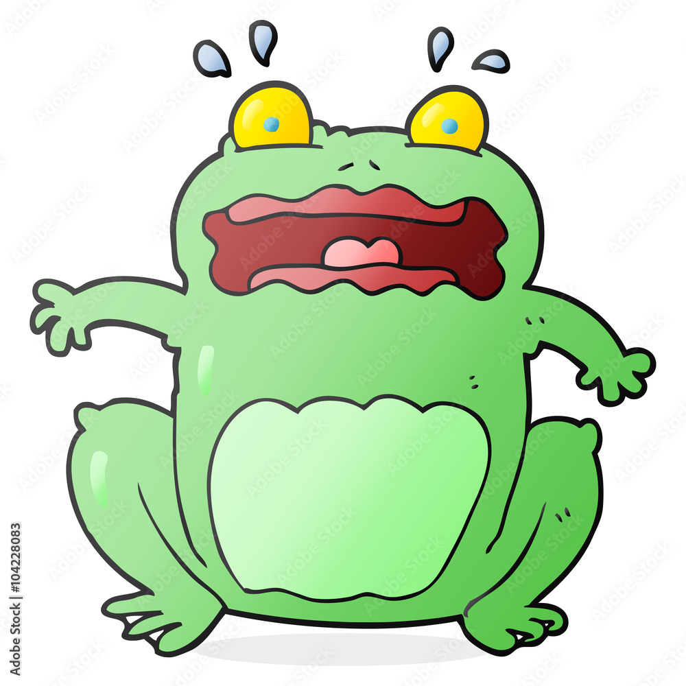 cartoon funny frightened frog cartoon funny frightened frog