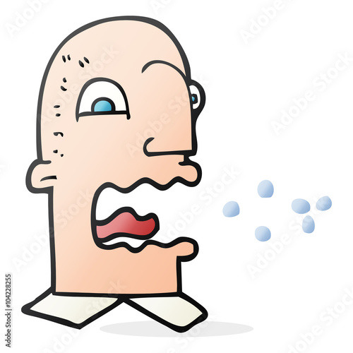cartoon burping man