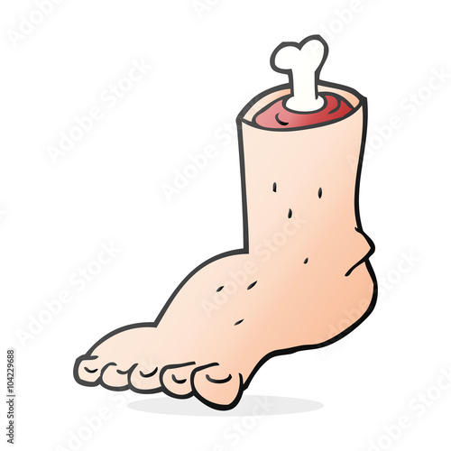 cartoon severed foot