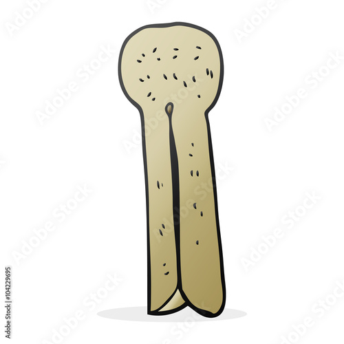 cartoon old wood peg