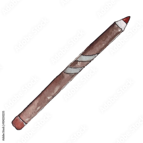 Pencil for lips in watercolor