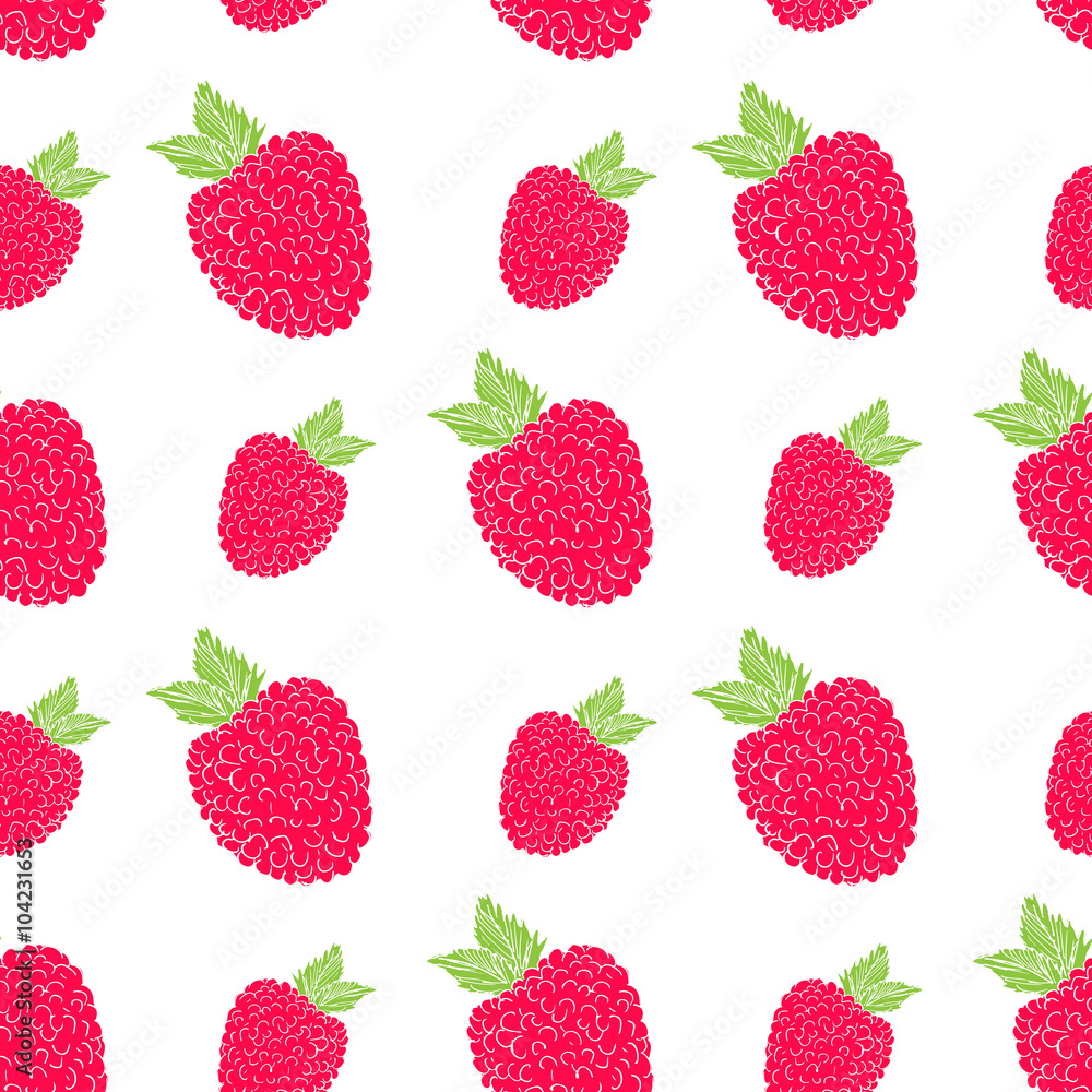 Fruit background Seamless pattern with hand drawn skech raspberry vector illustration Fruit background Seamless pattern with hand drawn skech raspberry vector illustration