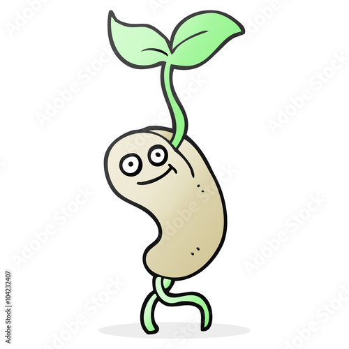 cartoon sprouting seed