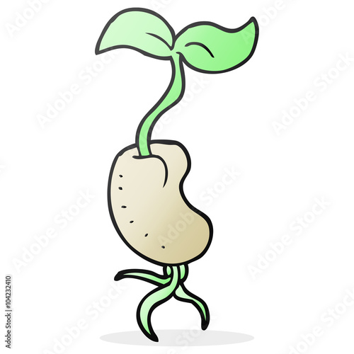 cartoon sprouting seed