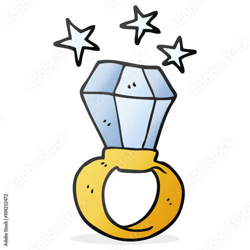 cartoon huge engagement ring
