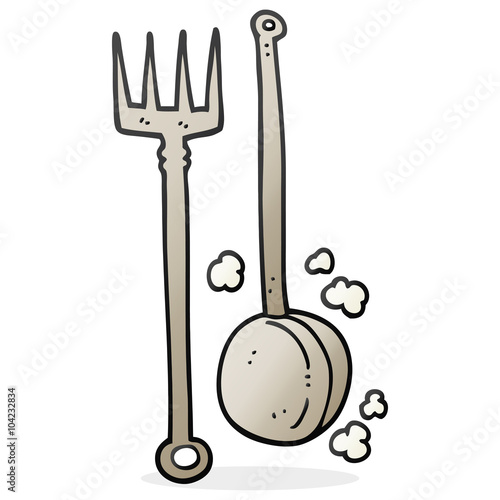 cartoon old fireside tools