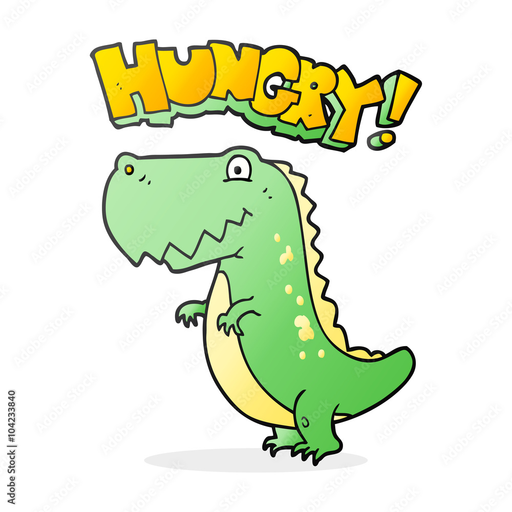 Fototapeta premium cartoon hungry dinosaur
