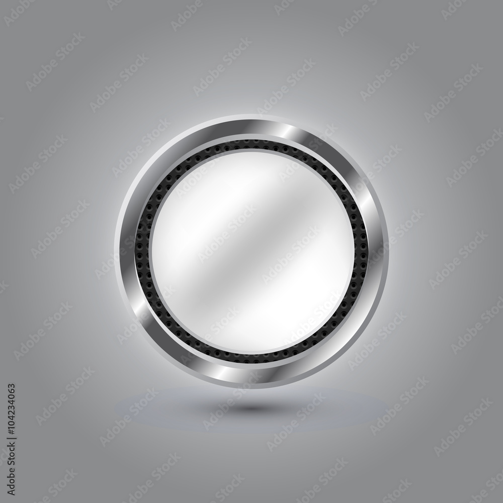 Realistic Metal Button. Vector illustration Realistic Metal Button. Vector illustration