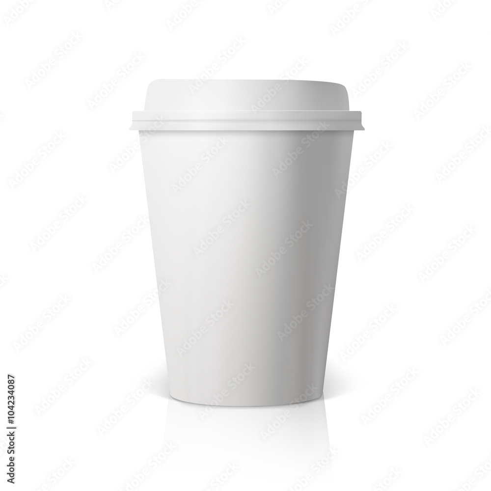 Vector Coffee Cup Isolated on White Background. Photorealistic 3 Vector Coffee Cup Isolated on White Background. Photorealistic 3
