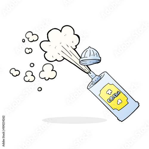 cartoon spraying whipped cream