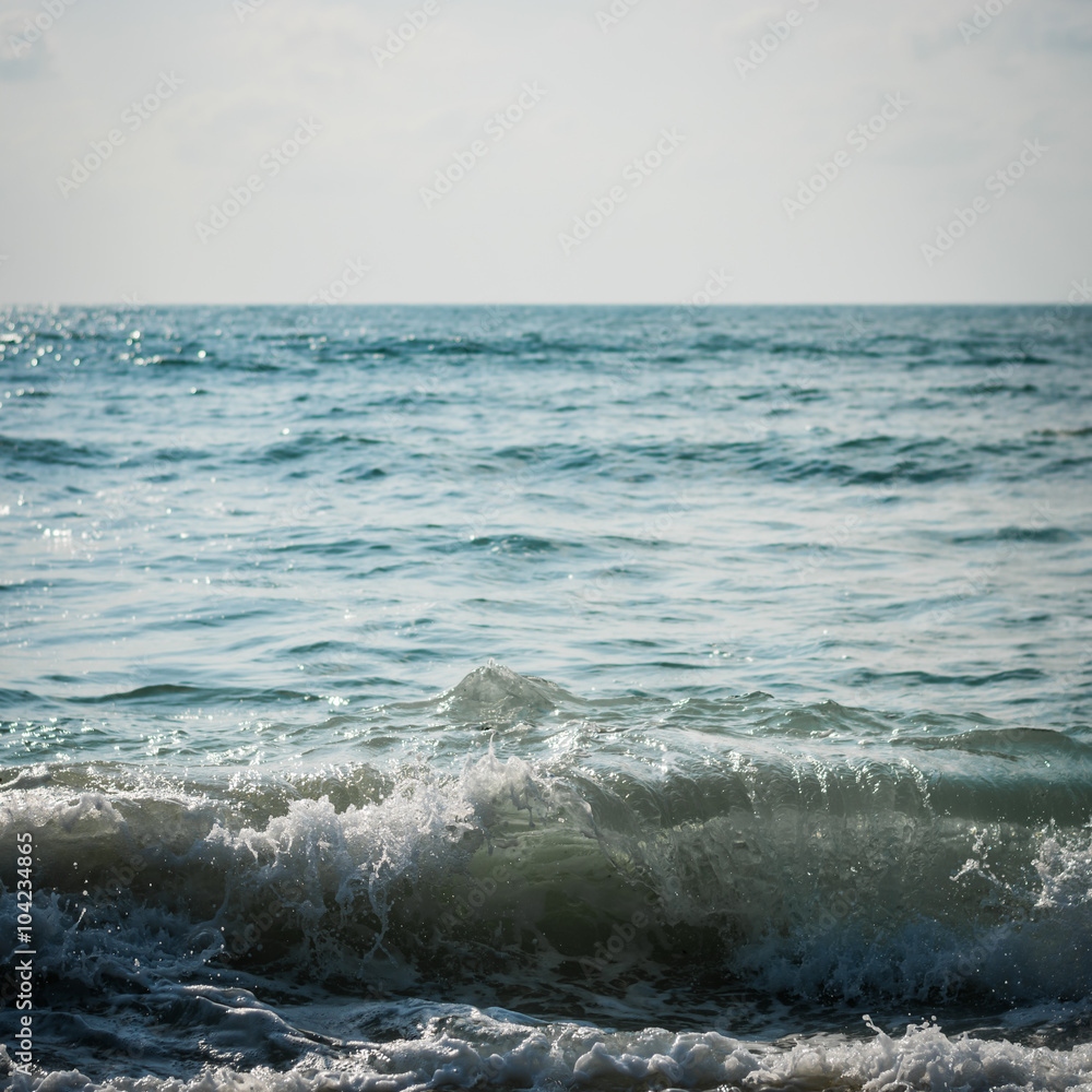 Fototapeta premium Sea with surf on the beach