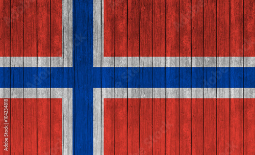 Norway flag on old wood tex...
