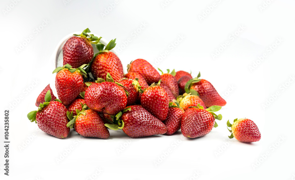 Half of strawberry isolated on white background Half of strawberry isolated on white background