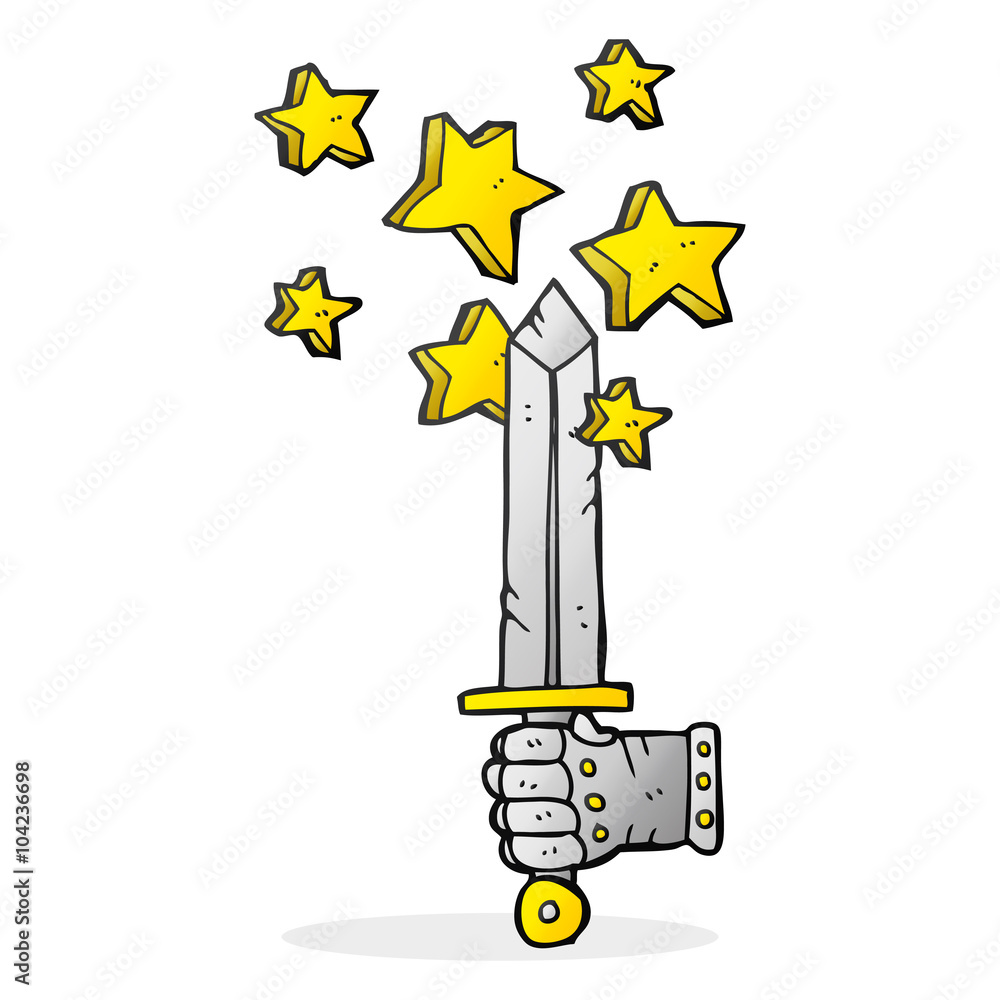 cartoon hand holding magic sword cartoon hand holding magic sword