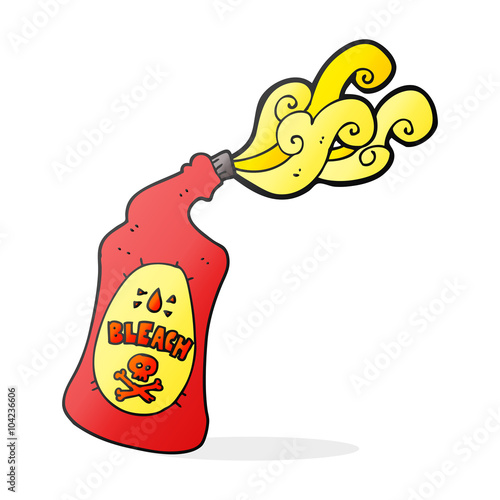 cartoon bleach bottle squirting