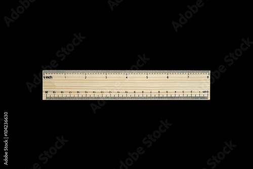 8 inches (20 centimeters) wood pattern ruler (black background)