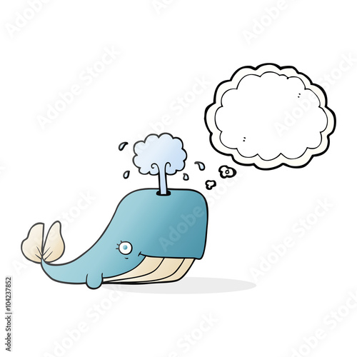 thought bubble cartoon whale spouting water