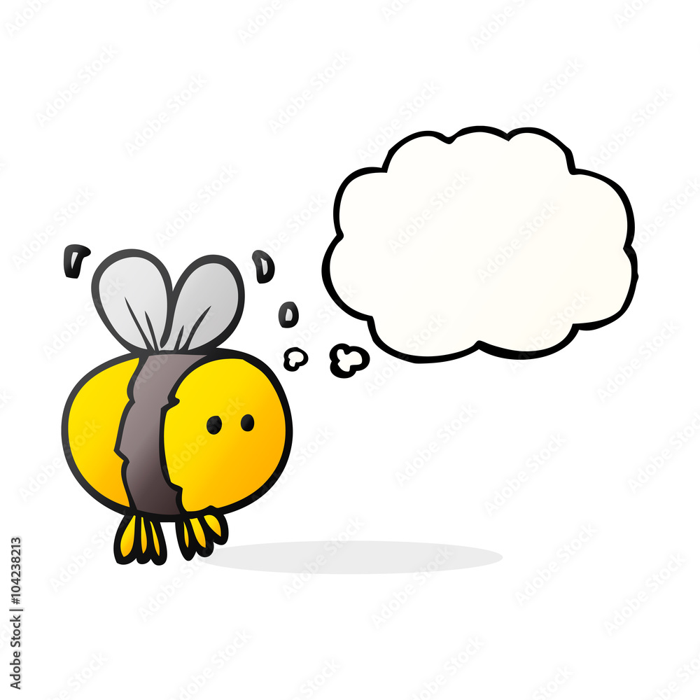 Fototapeta premium thought bubble cartoon bee