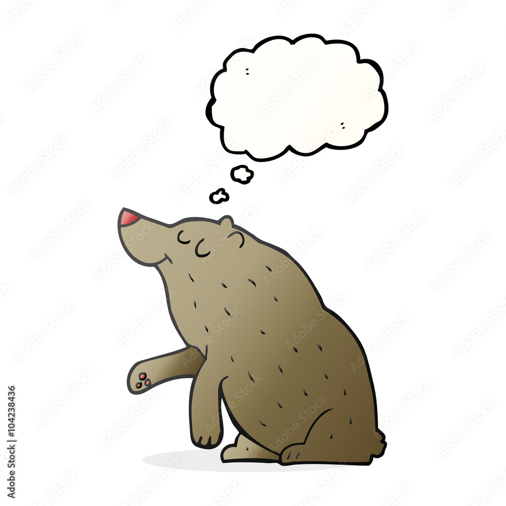 Fototapeta premium thought bubble cartoon bear