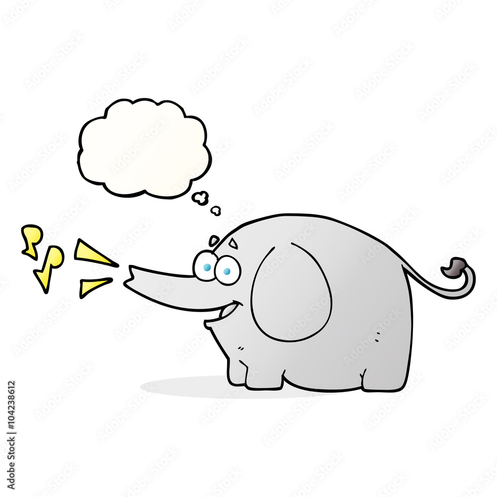 thought bubble cartoon trumpeting elephant thought bubble cartoon trumpeting elephant