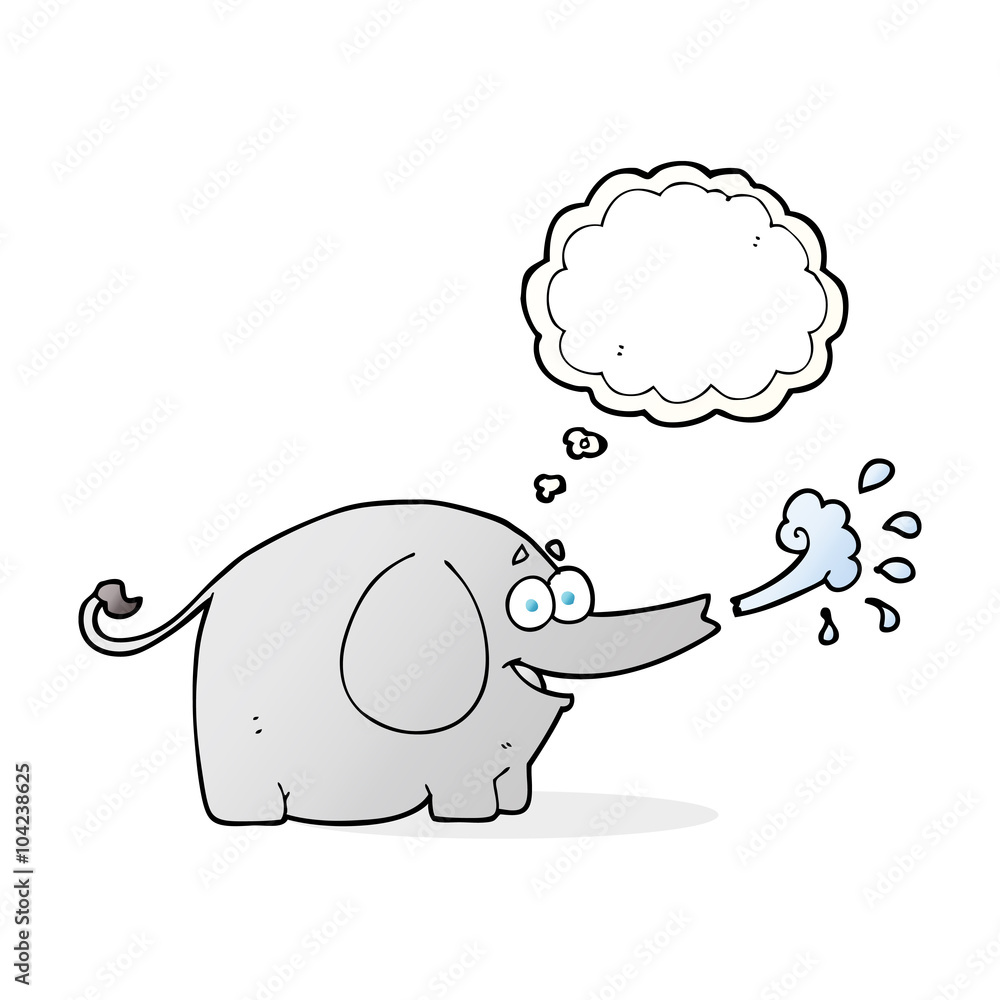 thought bubble cartoon elephant squirting water thought bubble cartoon elephant squirting water
