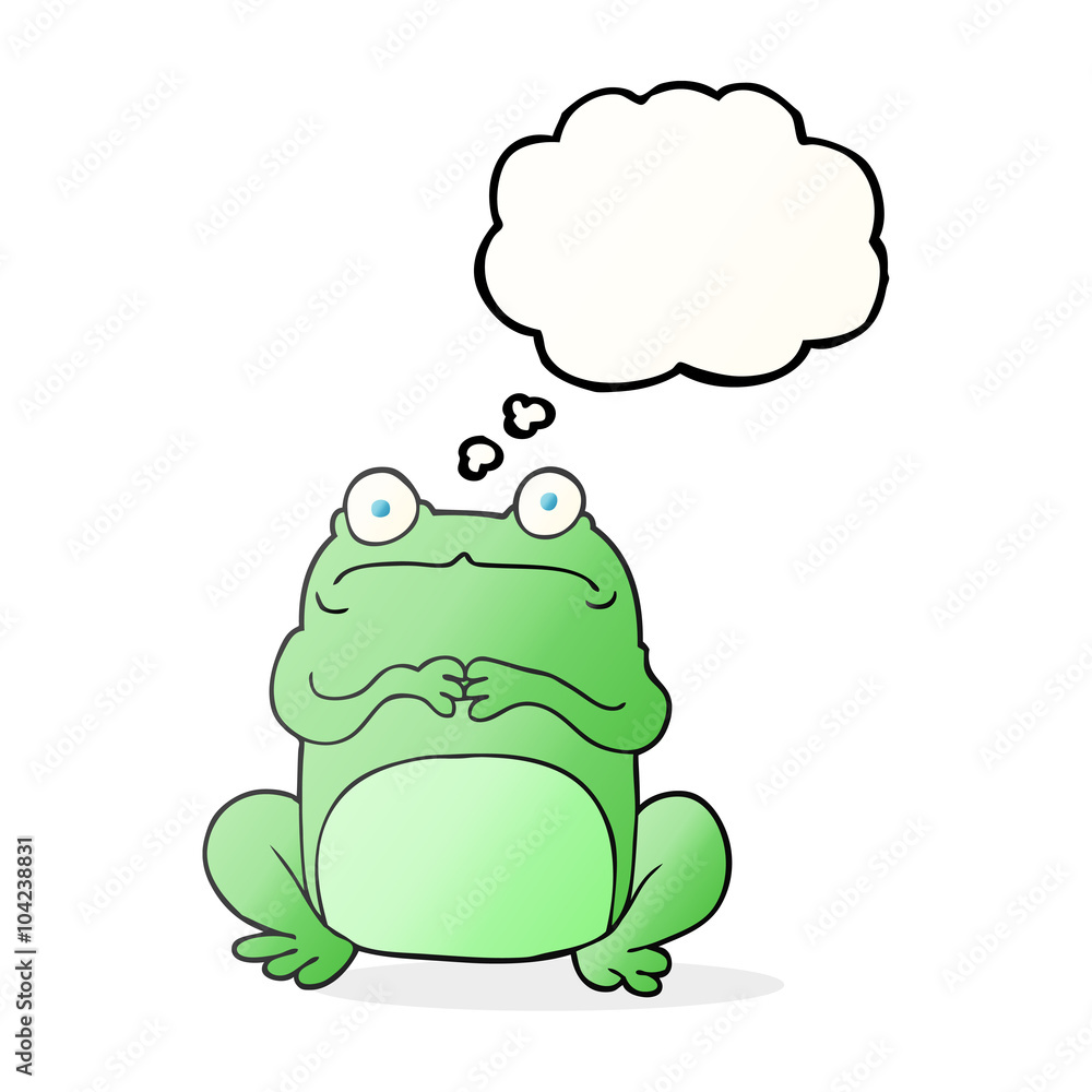 thought bubble cartoon nervous frog thought bubble cartoon nervous frog