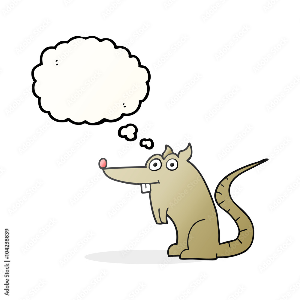 Fototapeta premium thought bubble cartoon rat