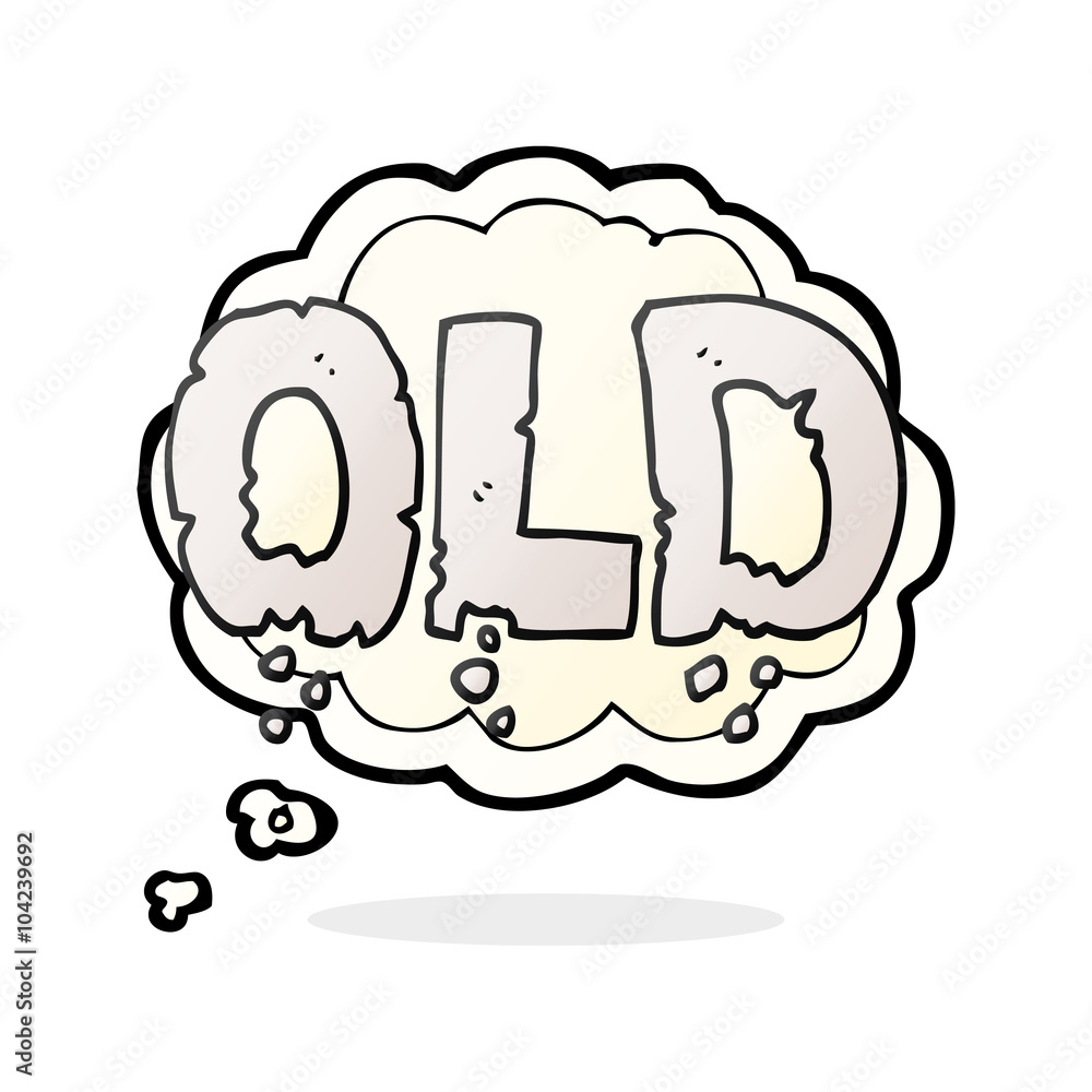 thought bubble cartoon word old