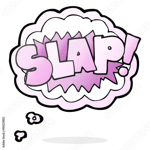 thought bubble cartoon slap symbol