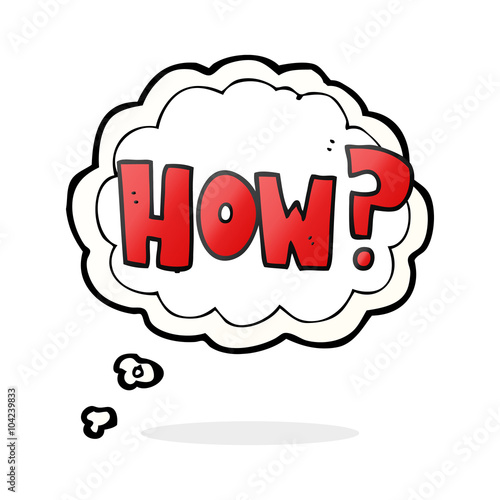 thought bubble cartoon how? sign
