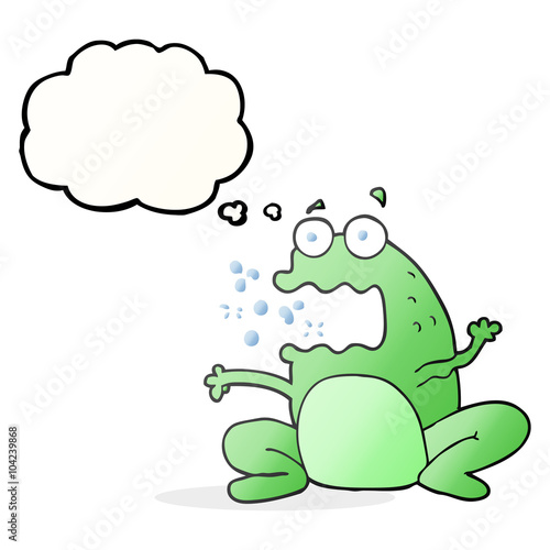 thought bubble cartoon burping frog
