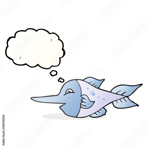 thought bubble cartoon swordfish