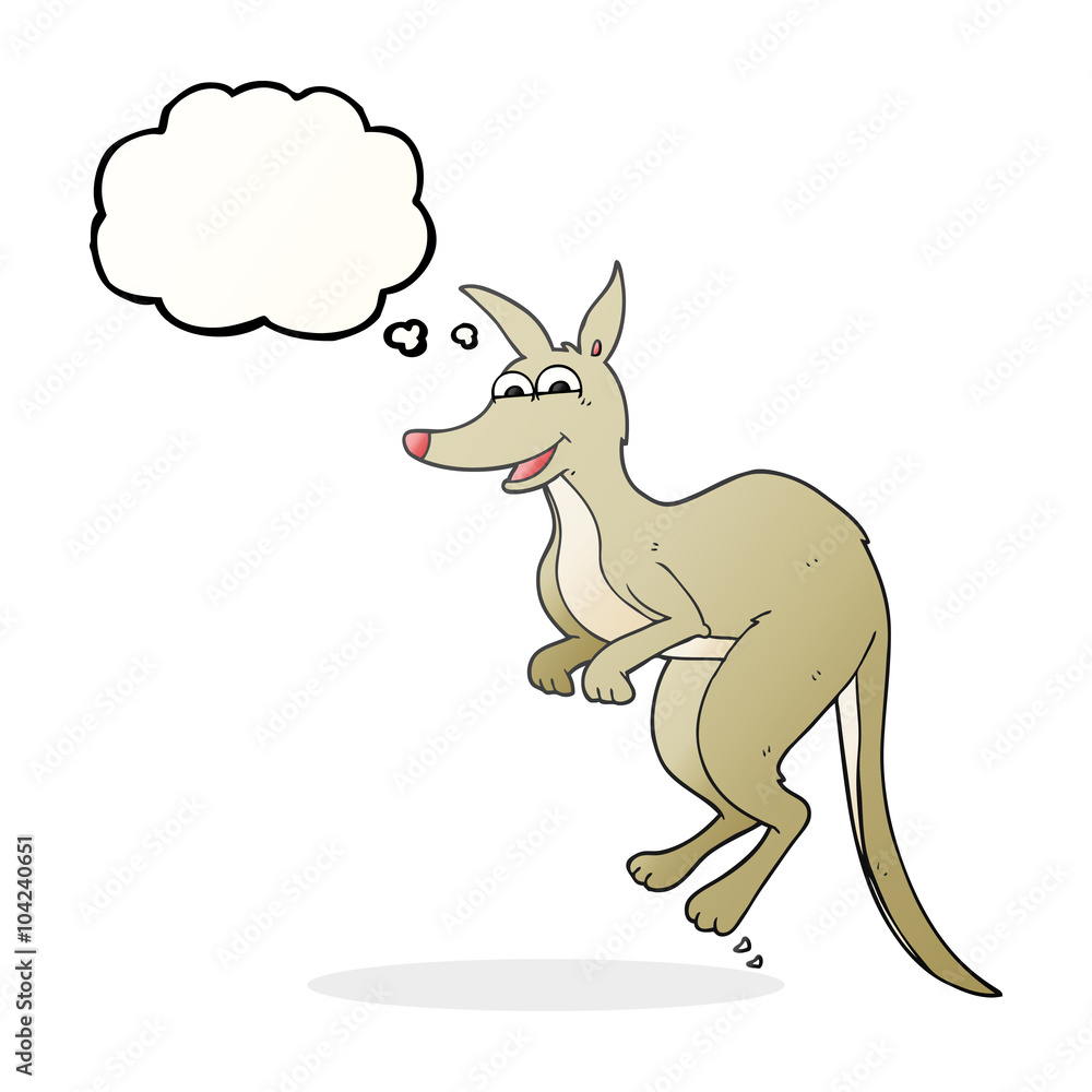 Fototapeta premium thought bubble cartoon kangaroo
