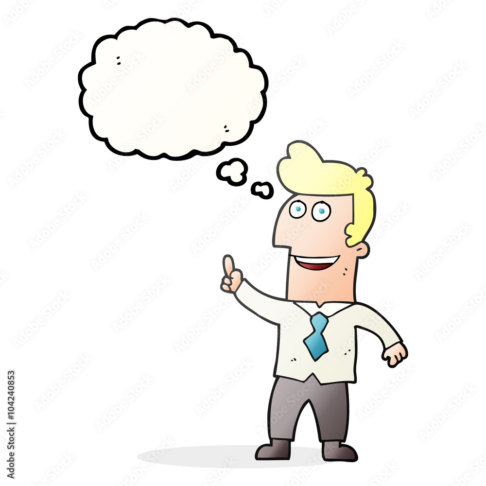 thought bubble cartoon businessman pointing thought bubble cartoon businessman pointing