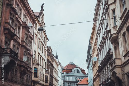 Street with some buildings at prague