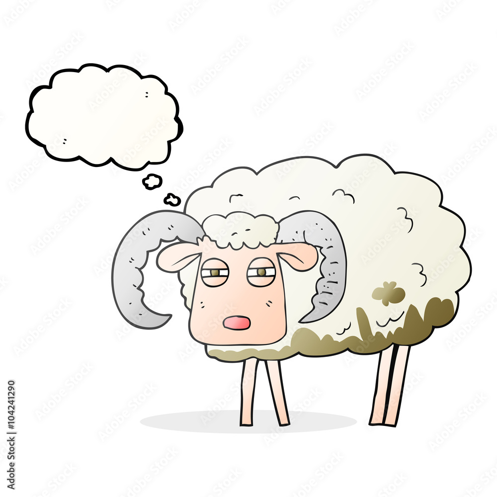 thought bubble cartoon ram covered in mud thought bubble cartoon ram covered in mud