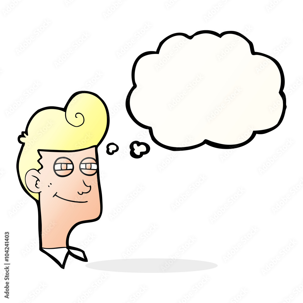 thought bubble cartoon smiling man thought bubble cartoon smiling man